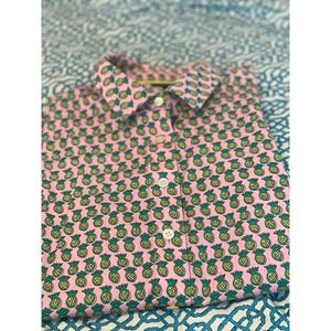 Talbots scallop edge sleeve pineapple sleeveless top